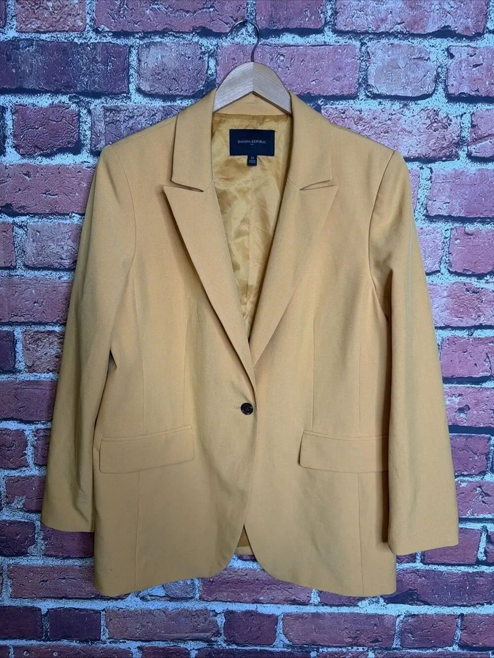 Banana Republic Blazer Womens 14 Yellow Career Business